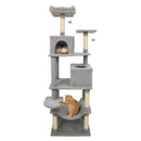 Multi-level Cat Tree Modern Cat Tower with Upholstered Perch and 2 Cat Condo by LJGDeals