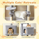 Multi-level Cat Tree Modern Cat Tower with Upholstered Perch and 2 Cat Condo by LJGDeals