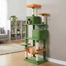 Multi-level Cat Tree Modern Cat Tower with Upholstered Perch and 2 Cat Condo by LJGDeals