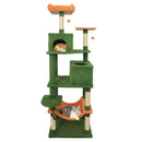Multi-level Cat Tree Modern Cat Tower with Upholstered Perch and 2 Cat Condo by LJGDeals