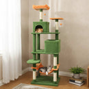 Multi-level Cat Tree Modern Cat Tower with Upholstered Perch and 2 Cat Condo by DirectDeals