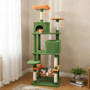 Multi-level Cat Tree Modern Cat Tower with Upholstered Perch and 2 Cat Condo by LJGDeals