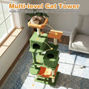 Multi-level Cat Tree Modern Cat Tower with Upholstered Perch and 2 Cat Condo by LJGDeals