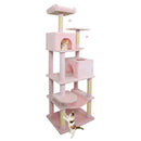 Multi-level Cat Tree Modern Cat Tower with Upholstered Perch and 2 Cat Condo by LJGDeals
