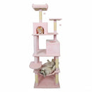 Multi-level Cat Tree Modern Cat Tower with Upholstered Perch and 2 Cat Condo by DirectDeals