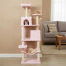 Multi-level Cat Tree Modern Cat Tower with Upholstered Perch and 2 Cat Condo by LJGDeals