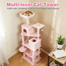 Multi-level Cat Tree Modern Cat Tower with Upholstered Perch and 2 Cat Condo by LJGDeals