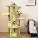 Multi-level Cat Tree Avocado Theme Cat Tower with Wide Perch Rotatable Basket-Green by LJGDeals