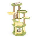 Multi-level Cat Tree Avocado Theme Cat Tower with Wide Perch Rotatable Basket-Green by LJGDeals