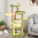 Multi-level Cat Tree Avocado Theme Cat Tower with Wide Perch Rotatable Basket-Green by LJGDeals