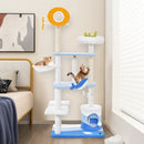 Multi-level Ocean-themed Cat Tree Tower with Sisal Covered Scratching Posts-Blue by LJGDeals