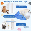 Multi-level Ocean-themed Cat Tree Tower with Sisal Covered Scratching Posts-Blue by LJGDeals