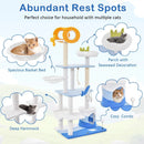 Multi-level Ocean-themed Cat Tree Tower with Sisal Covered Scratching Posts-Blue by LJGDeals
