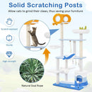 Multi-level Ocean-themed Cat Tree Tower with Sisal Covered Scratching Posts-Blue by LJGDeals