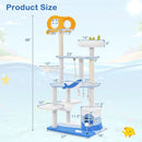 Multi-level Ocean-themed Cat Tree Tower with Sisal Covered Scratching Posts-Blue by LJGDeals