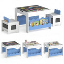 Multi-purpose Activity Kids Table and Chairs Set with Double-sided Tabletop