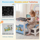 Multi-purpose Activity Kids Table and Chairs Set with Double-sided Tabletop