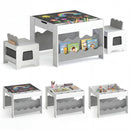 Multi-purpose Activity Kids Table and Chairs Set with Double-sided Tabletop