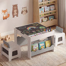 Multi-purpose Activity Kids Table and Chairs Set with Double-sided Tabletop