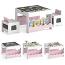 Multi-purpose Activity Kids Table and Chairs Set with Double-sided Tabletop