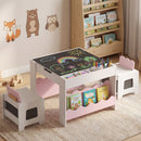 Multi-purpose Activity Kids Table and Chairs Set with Double-sided Tabletop