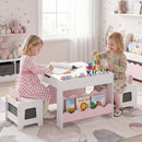 Multi-purpose Activity Kids Table and Chairs Set with Double-sided Tabletop