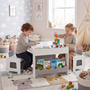 Multi-purpose Activity Kids Table and Chairs Set with Double-sided Tabletop