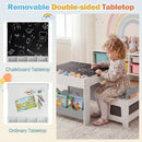 Multi-purpose Activity Kids Table and Chairs Set with Double-sided Tabletop