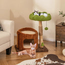 Multifunctional Cat Tree Cat Tower with Scratching Posts and Top Perch-Brown by LJGDeals