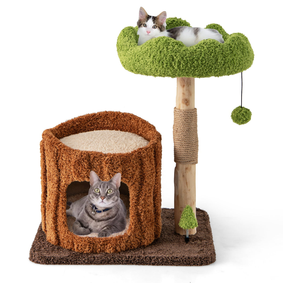 Multifunctional Cat Tree Cat Tower with Scratching Posts and Top Perch-Brown, photo 3 of 8