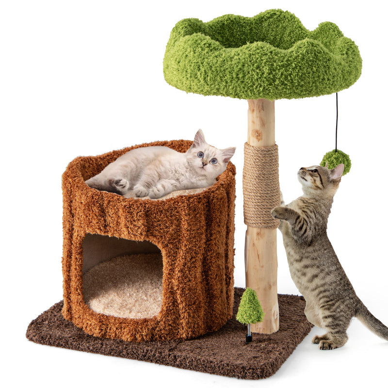 Multifunctional Cat Tree Cat Tower with Scratching Posts and Top Perch-Brown, photo 4 of 8