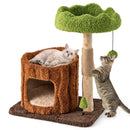 Multifunctional Cat Tree Cat Tower with Scratching Posts and Top Perch-Brown by LJGDeals