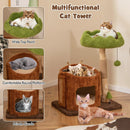 Multifunctional Cat Tree Cat Tower with Scratching Posts and Top Perch-Brown by LJGDeals