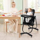 Multifunctional Folding Baby High Chair with Rolling Wheels and Adjustable Height by LJGDeals