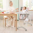 Multifunctional Folding Baby High Chair with Rolling Wheels and Adjustable Height by LJGDeals