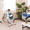 Multifunctional Folding Baby High Chair with Rolling Wheels and Adjustable Height by LJGDeals