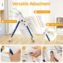 Multifunctional Folding Baby High Chair with Rolling Wheels and Adjustable Height by LJGDeals