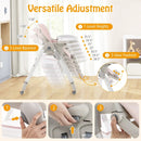 Multifunctional Folding Baby High Chair with Rolling Wheels and Adjustable Height by LJGDeals