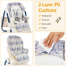 Multifunctional Folding Baby High Chair with Rolling Wheels and Adjustable Height by LJGDeals