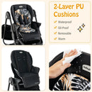 Multifunctional Folding Baby High Chair with Rolling Wheels and Adjustable Height by LJGDeals
