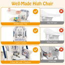 Multifunctional Folding Baby High Chair with Rolling Wheels and Adjustable Height by LJGDeals