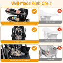 Multifunctional Folding Baby High Chair with Rolling Wheels and Adjustable Height by LJGDeals