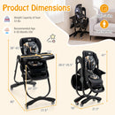 Multifunctional Folding Baby High Chair with Rolling Wheels and Adjustable Height