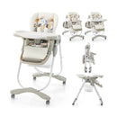 Multifunctional Folding Baby High Chair with Rolling Wheels and Adjustable Height by LJGDeals
