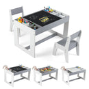 Multifunctional Kids Table and 2 Chairs Set with Chalkboard by LJGDeals