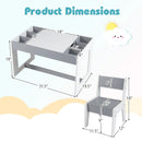 Multifunctional Kids Table and 2 Chairs Set with Chalkboard by LJGDeals