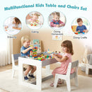 Multifunctional Kids Table and 2 Chairs Set with Chalkboard by LJGDeals