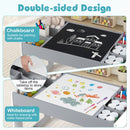Multifunctional Kids Table and 2 Chairs Set with Chalkboard