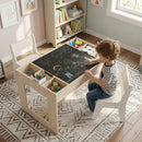 Multifunctional Kids Table and 2 Chairs Set with Chalkboard by LJGDeals