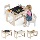 Multifunctional Kids Table and 2 Chairs Set with Chalkboard by LJGDeals